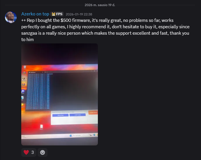 Discord vouch from Azerko — 2026-01-19